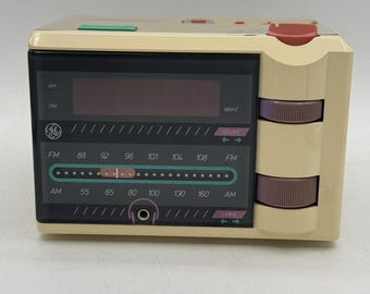 ヴィンテージ P&#39;Jammer GE 目覚まし時計 AM/FMラジオ 7-4607WHA 1980年代 レトロ イヤホンなし
