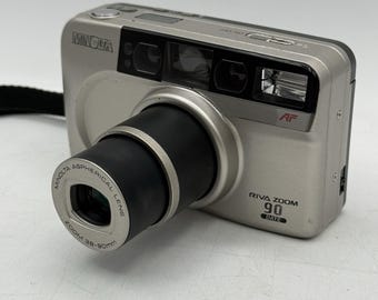 VTG Minolta Riva Zoom 90 Date 35mm Point & Shoot Film Camera Tested  Working