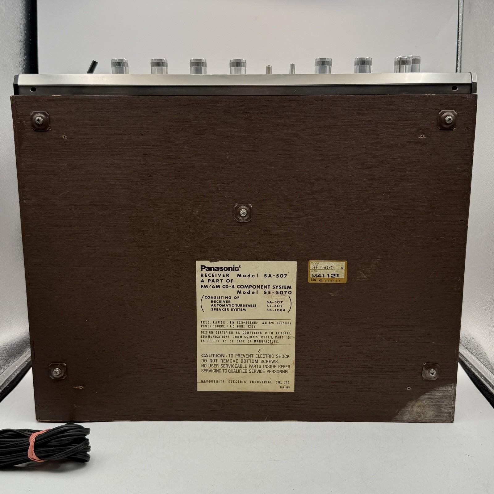 Panasonic Am/fm Reciever/amp Cd-4 Sa-507 Mic/guitar Inputs