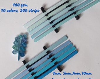 200 Strips Ocean Waves Set of Quilling Paper High Quality Strips 160gsm 200 Pcs Quilling Kit Outline Quilling 3D Effect On Edge Quilling
