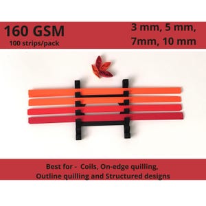 Paper Strips for Quilling Paper Cuts High Quality 160gsm Quilling Paper Red Shades Autumn Colors Quilling Kit Outline Quilling 3D Effect