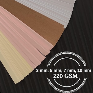 Bandes de papier Quilling Kraft tons sur tranche Typographie Quilling et effet 3D 220 g/m²
