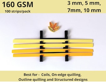 Paper Strips for Quilling Paper Cuts High Quality 160gsm Quilling Paper Yellow Quilling Kit Outline Quilling 3D Effect Paper Filigree