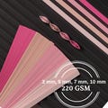 Quilling Paper Strips Pink Shades On Edge Quilling Typography and 3D effect 220 gsm product logo