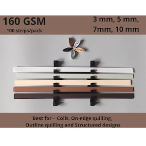 Bandes de papier pour quilling - Kit DIY haute qualité, 160 g/m² dans des tons naturels, typographie et effet 3D, fournitures créatives parfaites