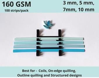 Paper Strips for Quilling Paper Cuts High Quality 160gsm Quilling Paper Blue Shades Quilling Kit Outline Quilling 3D Effect Paper Filigree