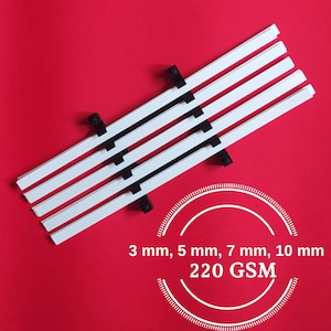 Tiras de papel para filigrana: kit de bricolaje de alta calidad de 220 g/m² en color blanco, para filigrana de borde, con tipografía y efecto 3D, material perfecto para manualidades.