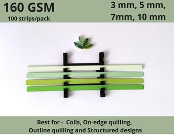 Paper Strips for Quilling Paper Cuts High Quality 160gsm Quilling Paper Green Shades Quilling Kit Outline Quilling 3D Effect Paper Filigree