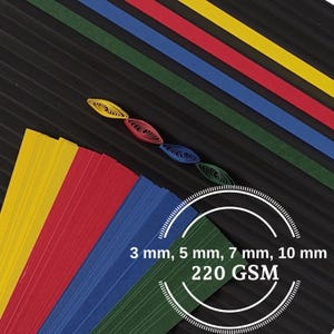 Quilling Paper Strips - High Quality 220 GSM Basic Colors Set DIY Kit, On Edge Quilling, Typography and 3D effect, Perfect Craft Supplies