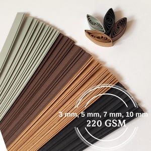Bandes de papier quilling tons terre sur les bords Typographie Quilling et effet 3D 220 g/m²
