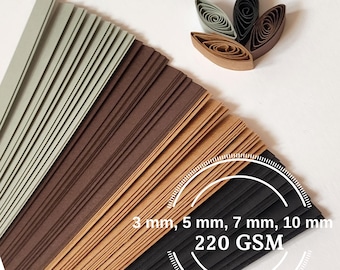 Quilling Paper Strips Earth Tones On Edge Quilling Typography and 3D effect 220 gsm