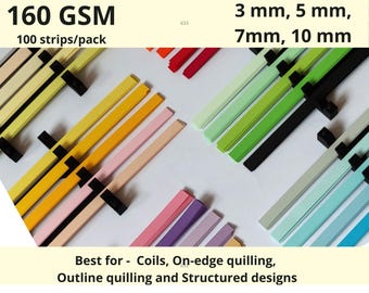 Paper Strips for Quilling Paper Cuts High Quality 160gsm Quilling Paper Multicolor Quilling Kit Outline Quilling 3D Effect Paper Filigree
