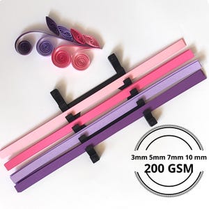 Quilling Paper Strips - High Quality 200 GSM Pink-Purple Shades Set DIY Kit, On Edge Quilling, Typography, 3D effect, Perfect Craft Supplies