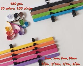 200 Strips Primary Colors Set of Quilling Paper High Quality Strips 160gsm 200 Pcs Quilling Kit Outline Quilling 3D Effect On Edge Quilling