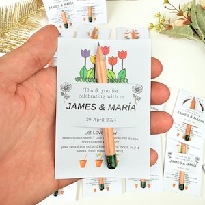 Penna per semi personalizzata, regalo di ringraziamento, segnaposto personalizzato, regali piantabili per gli ospiti del matrimonio, regalo speciale ecologico per