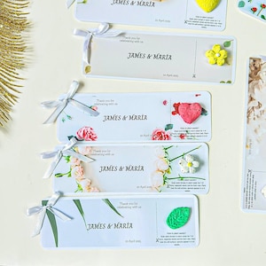 Cartes personnalisées avec du papier semences à planter. Papier pour graines de fleurs sauvages à planter. Cadeaux de mariage, cadeau de fiançailles, cadeaux de mariage pour un invité,