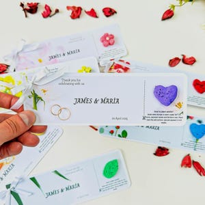 Personalisierte Karten mit Pflanzbarem Samenpapier. Pflanzbares Wildblumen-Samenpapier. Hochzeitsgeschenke, Verlobungsgeschenk, Hochzeitsgeschenke für Gäste,