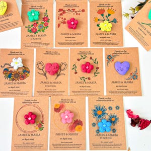Personalisierte Samenkarte mit bepflanzbarem Samenpapier. Dankeskarte für Gäste.Platzhalter Samenkarte. Taufe Gastgeschenke.Wildflower Seed Paper.