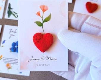 Eco-friendly gifts-Special Wedding Favors-Personalized Plantable Seed Paper-Thank you card for guests. Placeholders-Bridal Favors-Seed paper