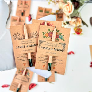 Penna per semi personalizzata, regalo di ringraziamento, segnaposto personalizzato, regali piantabili per gli ospiti del matrimonio, regalo speciale ecologico per