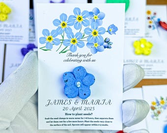 Plantable Seed Paper Wedding Favors: Wildflower Thank You Cards,