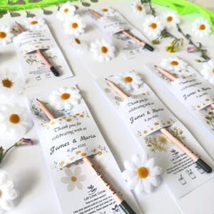Personalized Seed Pens for wedding guests, Baby Shower Favors, Christening Favors, personalized card and pen, engagement gifts,seed pencil