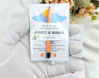Gepersonaliseerde pen voor plantbare zaden: milieuvriendelijke trouwbedankjes,