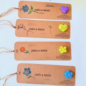 Segnalibro personalizzato con carta seminale. Biglietti da visita personalizzati con forme di carta seminale piantabili. Carta seminale di fiori di campo piantabili. Segnalibro,