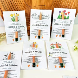 Penna per semi personalizzata, regalo di ringraziamento, segnaposto personalizzato, regali piantabili per gli ospiti del matrimonio, regalo speciale ecologico per