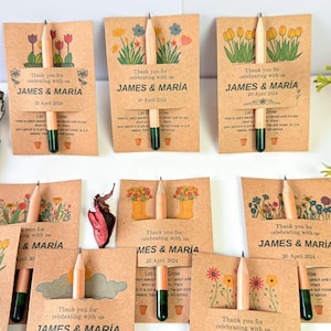 Piccola penna personalizzata con fiori, regalo di ringraziamento, segnaposto personalizzato, regali piantabili per gli ospiti del matrimonio, regalo speciale ecologico per