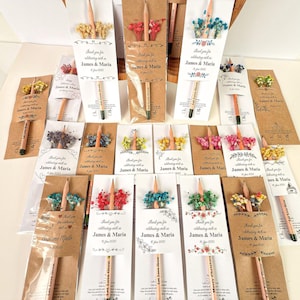 Personalized Seed Pencils for Weddings, Wedding Favors For Guests,Baby Shower Favors,Babtism Favors,Personalized Card,penne personalizzate,