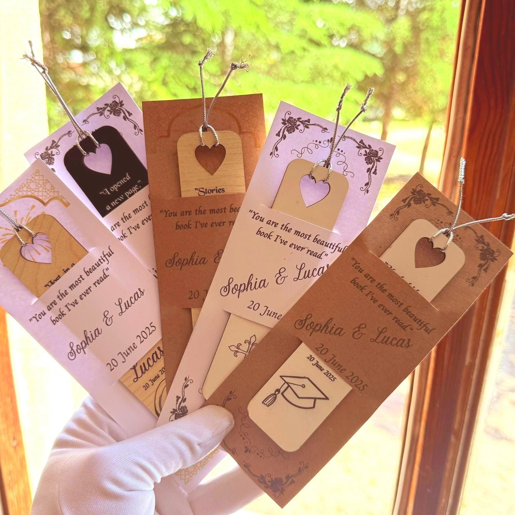 Personalized Wooden Bookmarks: Rustic Wedding Favors-back to Schooll - Etsy