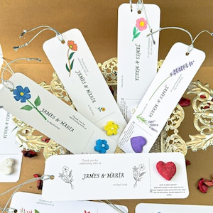 Plantable Seed Paper Bookmark: Wildflower Favors, Personalized,