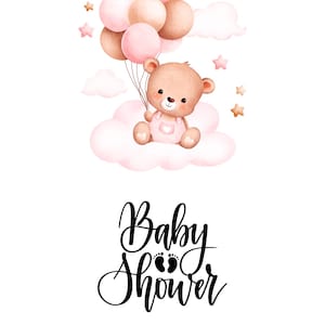 52 Pages ABC Baby Shower Coloring Book, Baby's First ABC Book,Bears Theme Alphabet Book,Baby Shower Game Or Activity,Printable PDF,