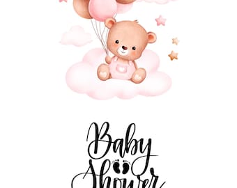 52 Pages ABC Baby Shower Coloring Book, Baby's First ABC Book,Bears Theme Alphabet Book,Baby Shower Game Or Activity,Printable PDF,