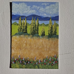 Peinture à la gouache. Carte postale. 15 x 10 cm. Unique en son genre.