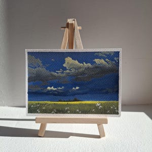 Gouachemalerei.Postkarte 10 x 15 cm.Gewitter.Ein Unikat.Handarbeit von mir. Valentinstag