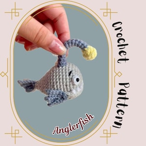 Anglerfish Crochet Pattern Deep Sea Fish Amigurumi Ocean Marine Life Stuffed Animal Plush Toy Sea Creature Handmade Keychain
