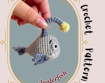 Marulk Virkmönster Djuphavsfisk Amigurumi Havsliv Gosedjur Plyschleksak Havsvarelse Handgjord Nyckelring