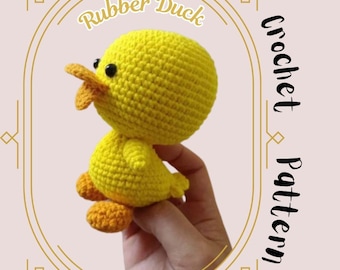 Patrón de crochet de pato de goma Patrón fácil de amigurumi de pato regordete amarillo para principiantes