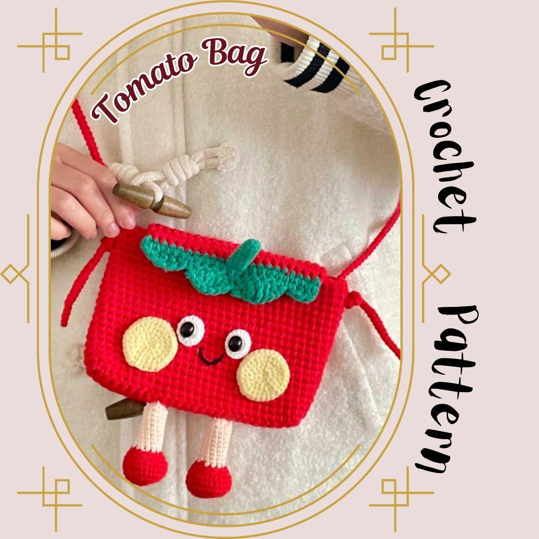 26 Crochet Makeup Bag Patterns with Clutches, Pouches, and Holders 21 Tomato Bag Crochet Pattern Red Fruit Crossbody Shoulder