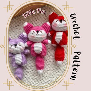 Mały wzór szydełkowy lisa Chubby Fox Wolf Amigurumi wypchana zabawka dla dziecka Pluszowe zwierzęta leśne Uroczy brelok wilka Łatwy zabawny wzór