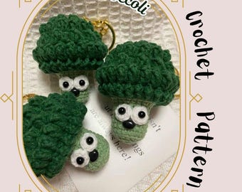 INGET SYmönster för broccoli Enkelt virkmönster för gröna grönsaker och frukter Amigurumi plyschleksak Lekmat Grönsaksdocka Roligt Snabbt mönster Nybörjarvänligt