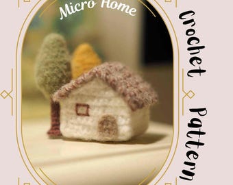 Micro Home Crochet Pattern Home Sweet Home Dekor Micro Crochet Handgemachte Tür Geschenk kleines schnelles gemütliches Baumhaus Natur weiches Kinderzimmer Geschenk