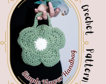 Simple 3D Flower Handbag Crochet Pattern Mini Small Handbag Pattern Summer Travel Beach Bag For All Phone Bag Makeup Bag Quick
