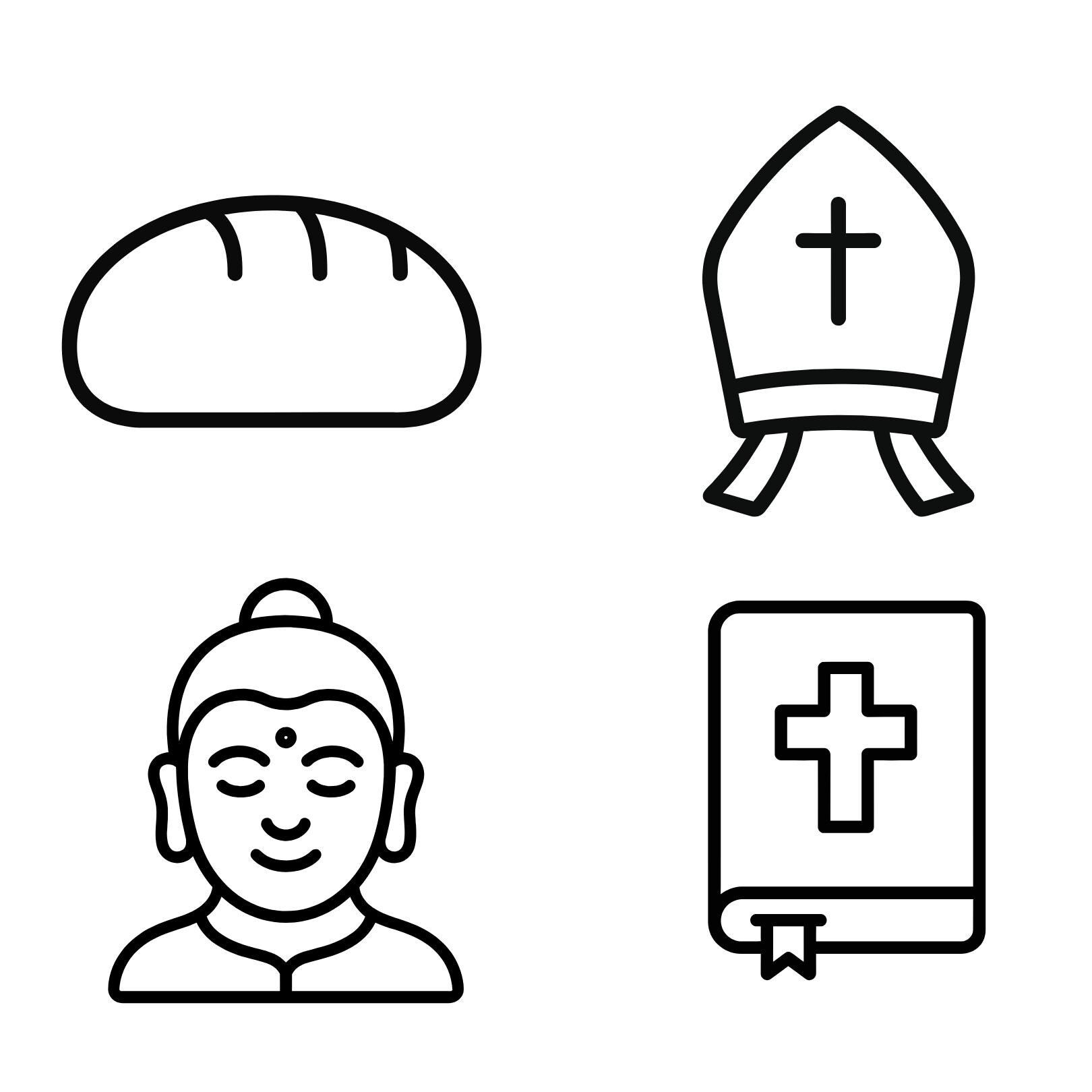 Faith Religion Line Icons SVG Bundle, Interfaith Symbols (PNG) - Etsy
