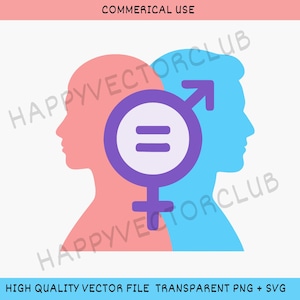 Gender Equality SVG & PNG Bundle: Feminist Clipart, Commercial Use