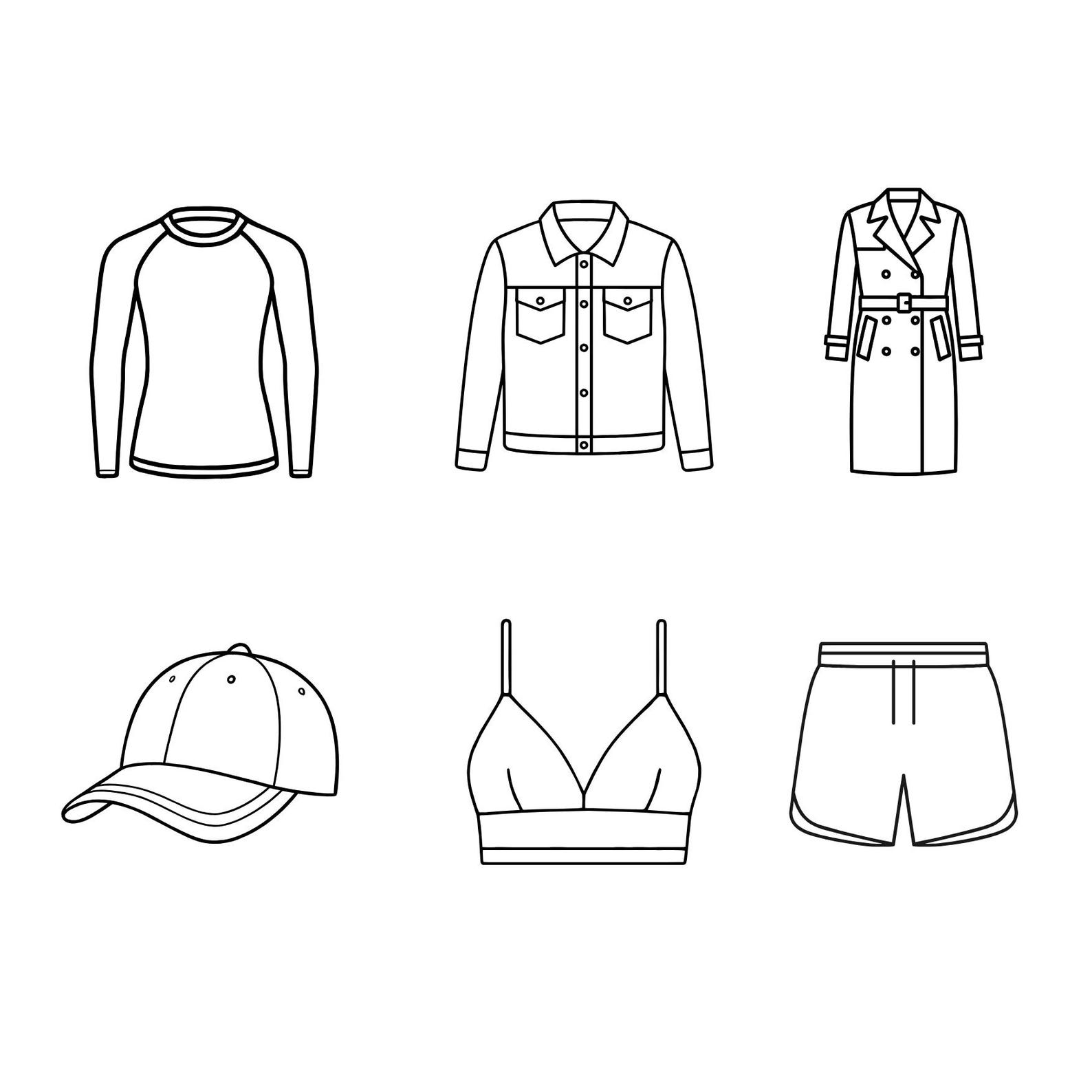 50 Clothing SVG Bundle, Apparel Line Icons, Fashion Boutique Logo PNG ...