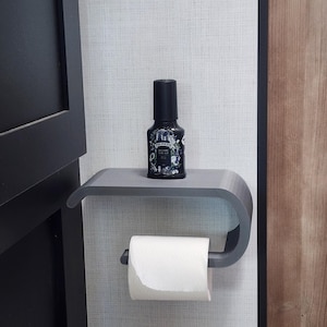 RV Toilet Paper Holder with Cell Phone Shelf | Lightweight Toilet Paper Holder | Sleek Modern Toilet Paper Holder | Mount Anywhere TP holder