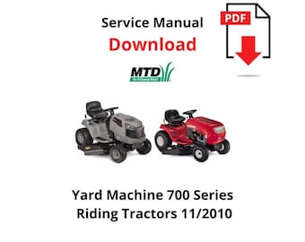 MTD Yard Machine 700 Series Riding Lawn Tractor Service Manual (PDF Download)